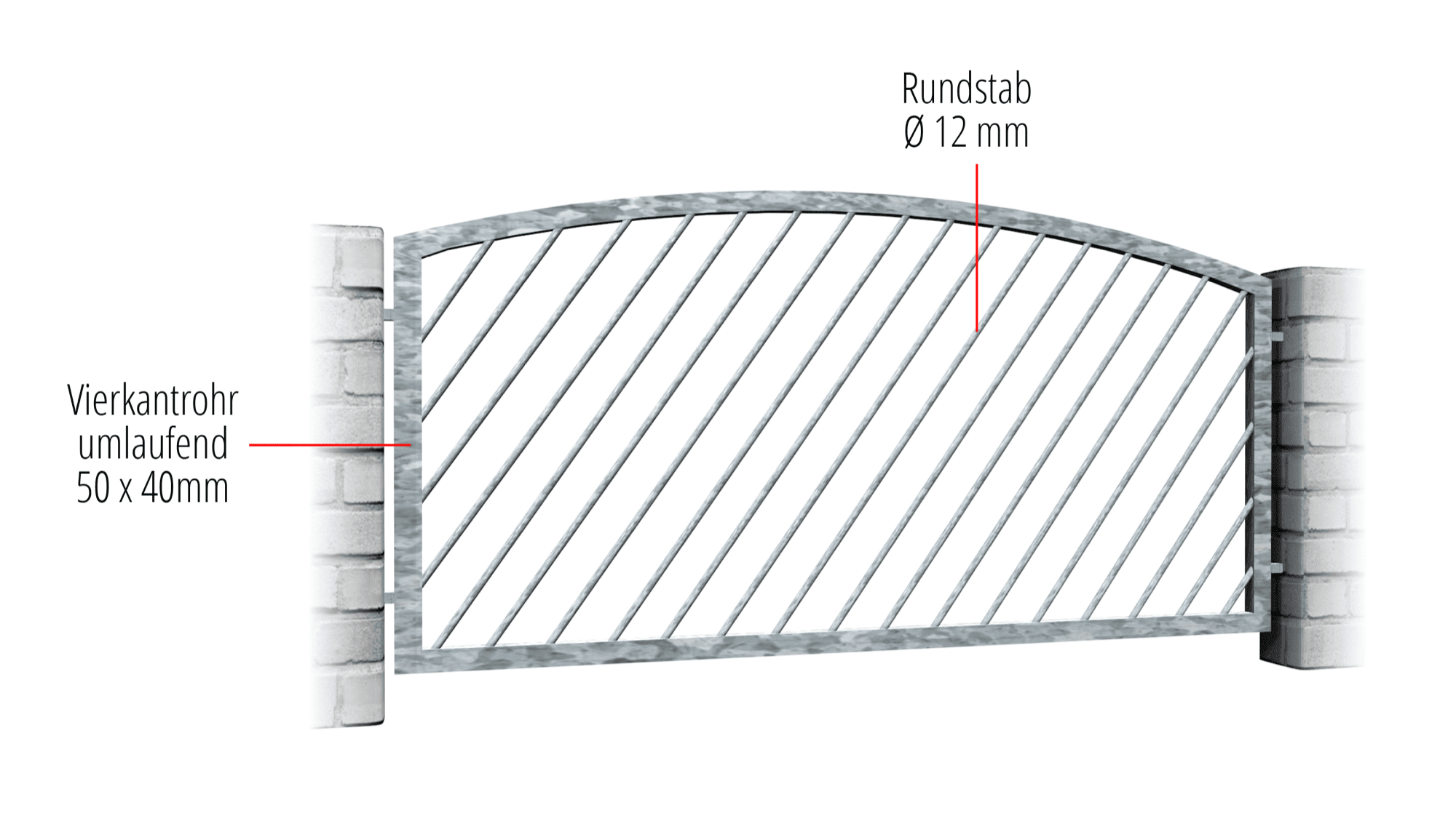 Gartenzaun verzinkt DS 2, OB