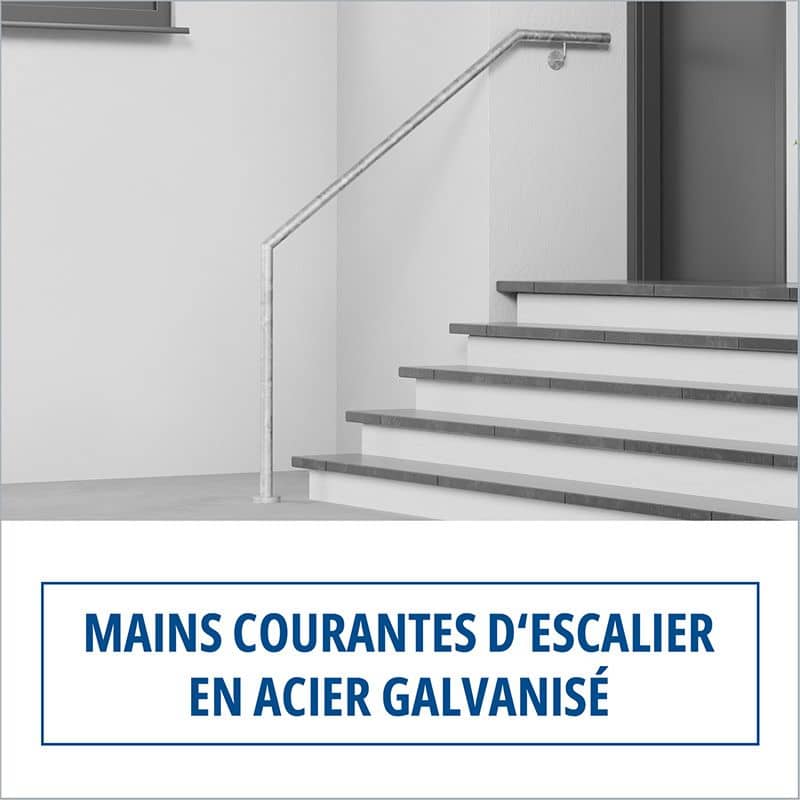 Mains courantes d’escalier en acier galvanisé