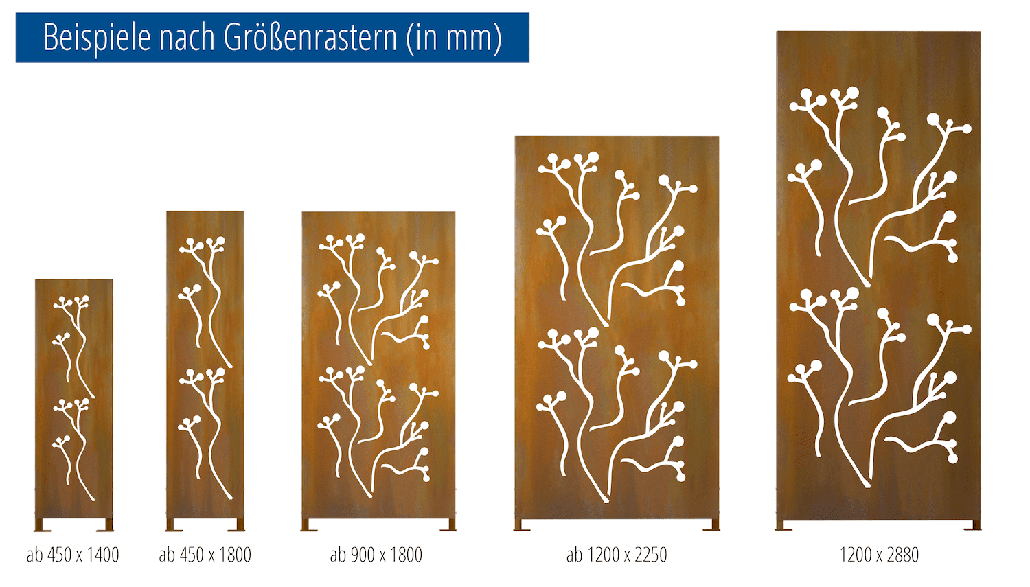 Sichtschutz Cortenstahl Stele Murmelbaum