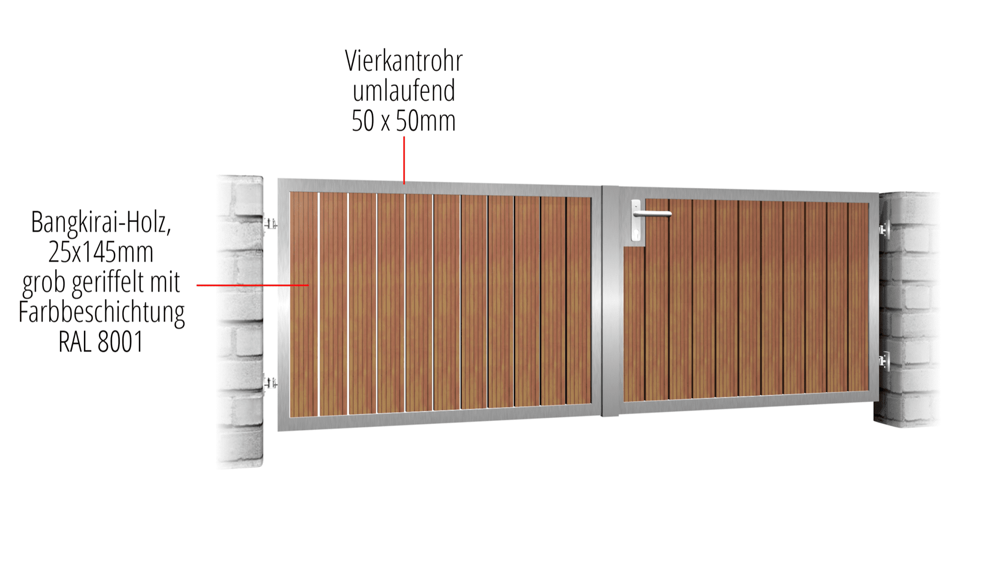 Gartentor Edelstahl 2-flügelig HFS, GE