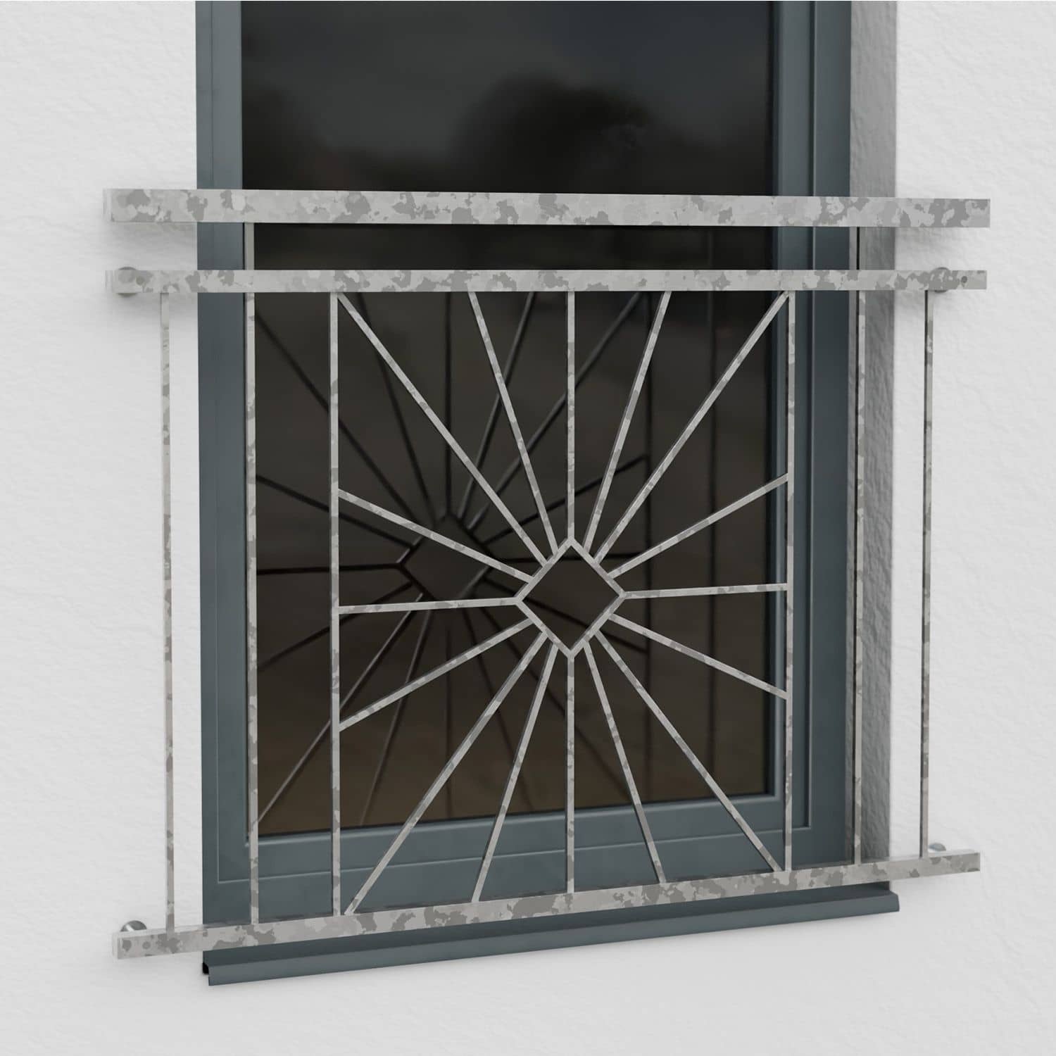 Französischer Balkon verzinkt Sonne Karo