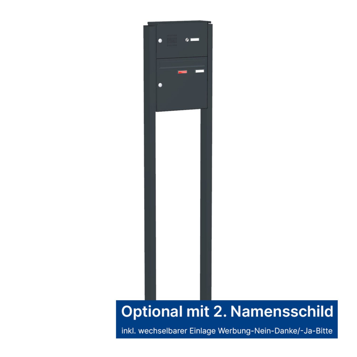 Briefkastenanlage | Freistehend | 1-fach | Senkrecht | Audio | Video | Farbe