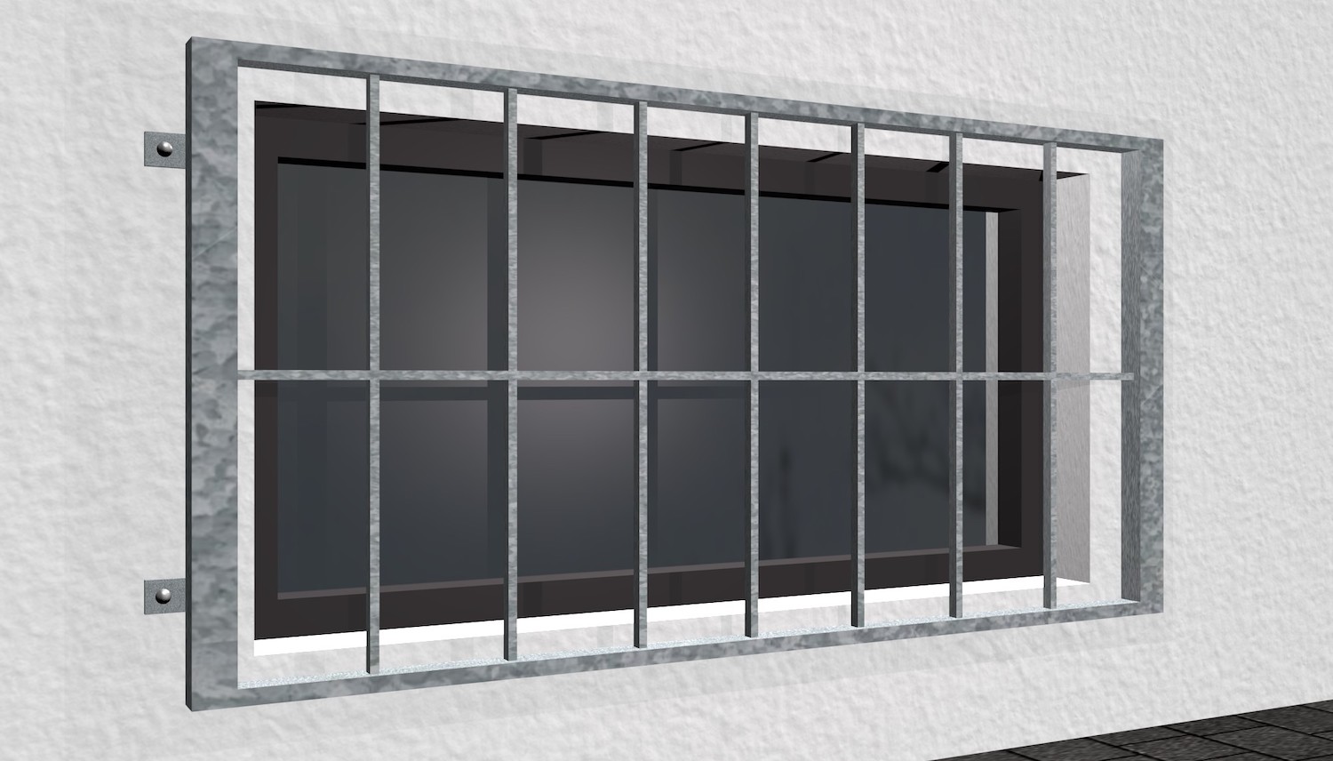 Kellerfenstergitter verzinkt Vertikalstab
