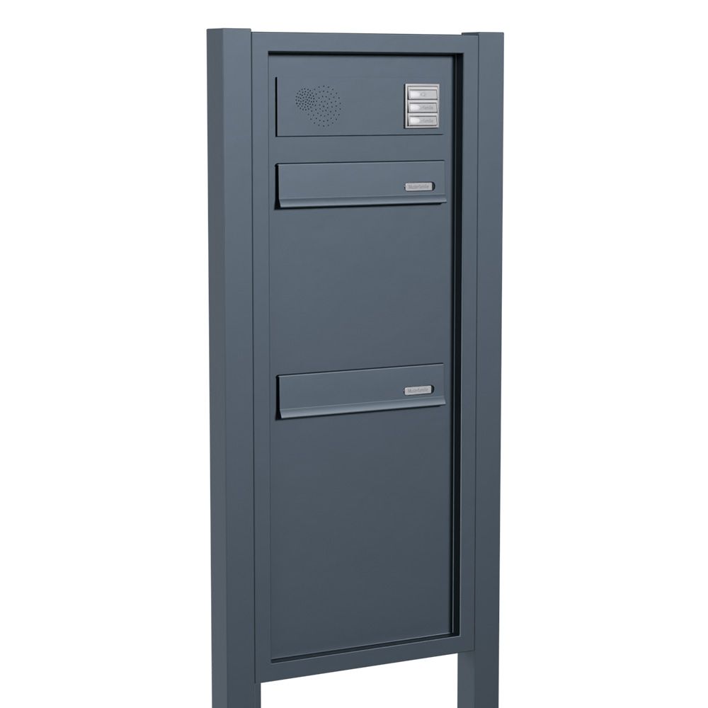Standbriefkasten Aluminium mit 2 Briefkästen vertikal