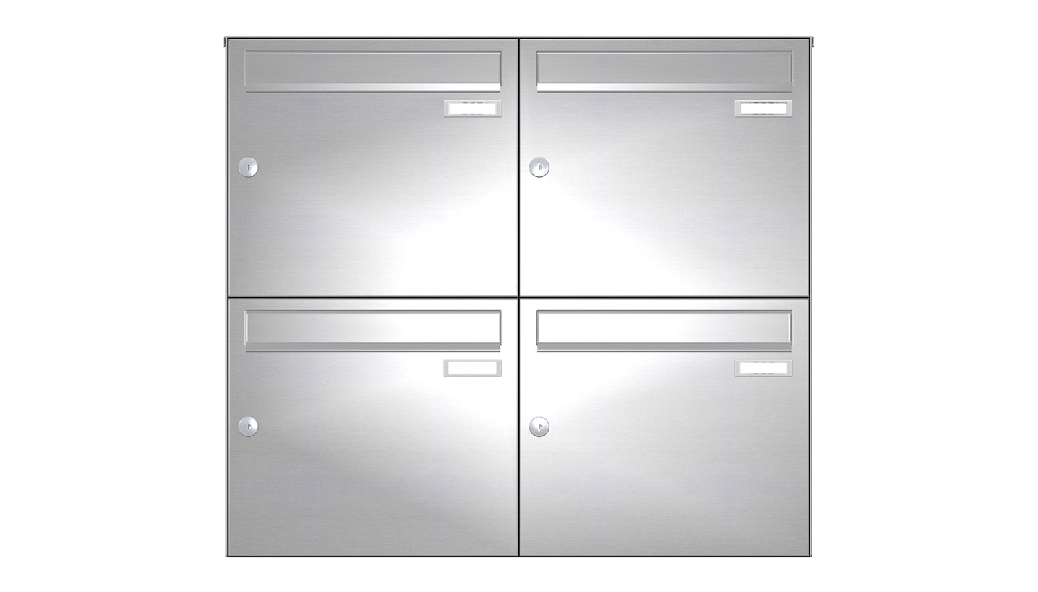 Briefkastenanlage | Aufputz | 4-fach | Senkrecht | Edelstahl