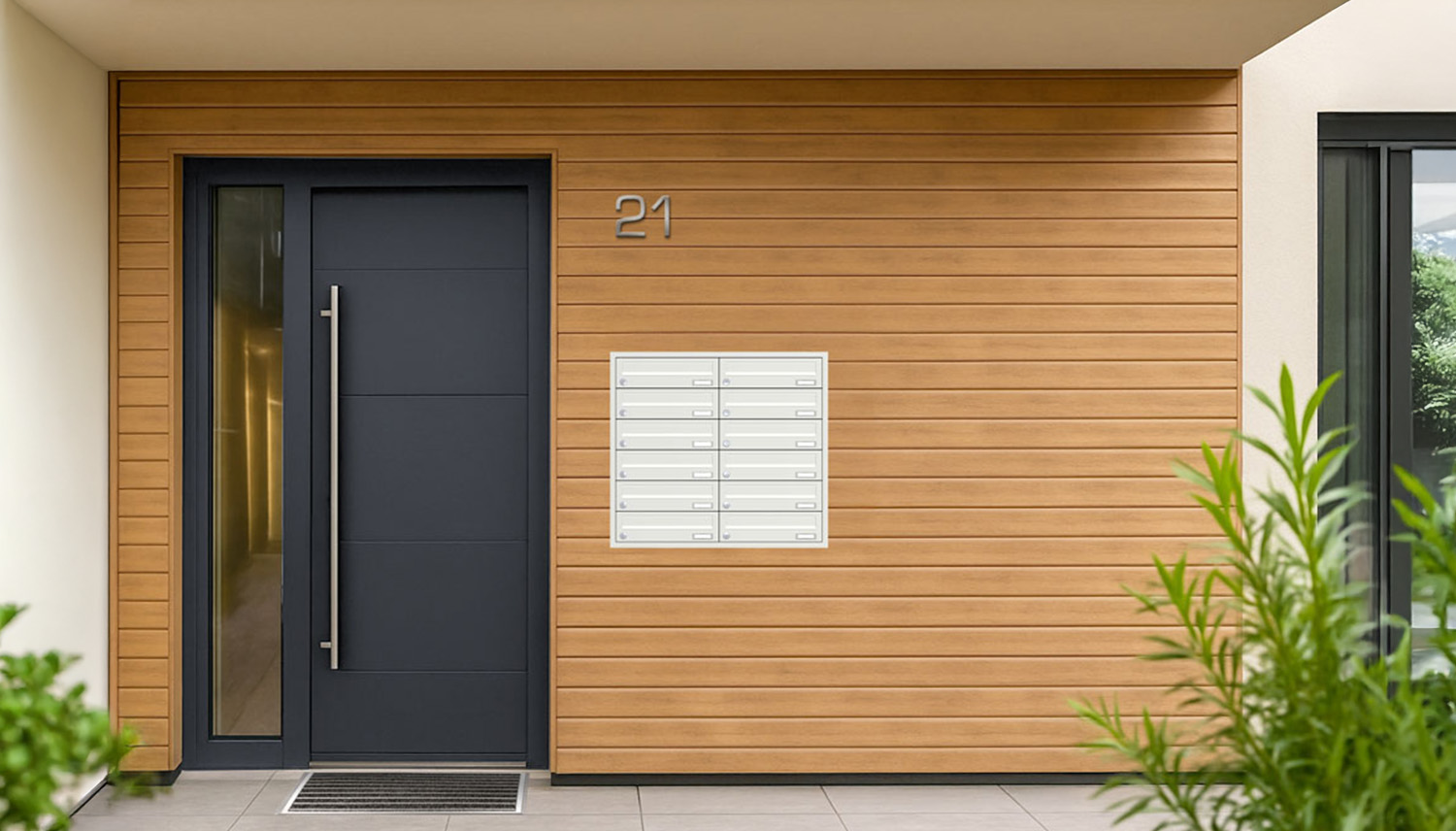 Briefkastenanlage | Unterputz | 12-fach | Waagerecht | Farbe