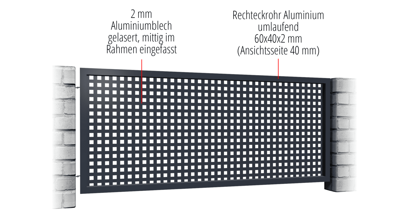 Gartenzaun Alu Laserschnitt Design QL