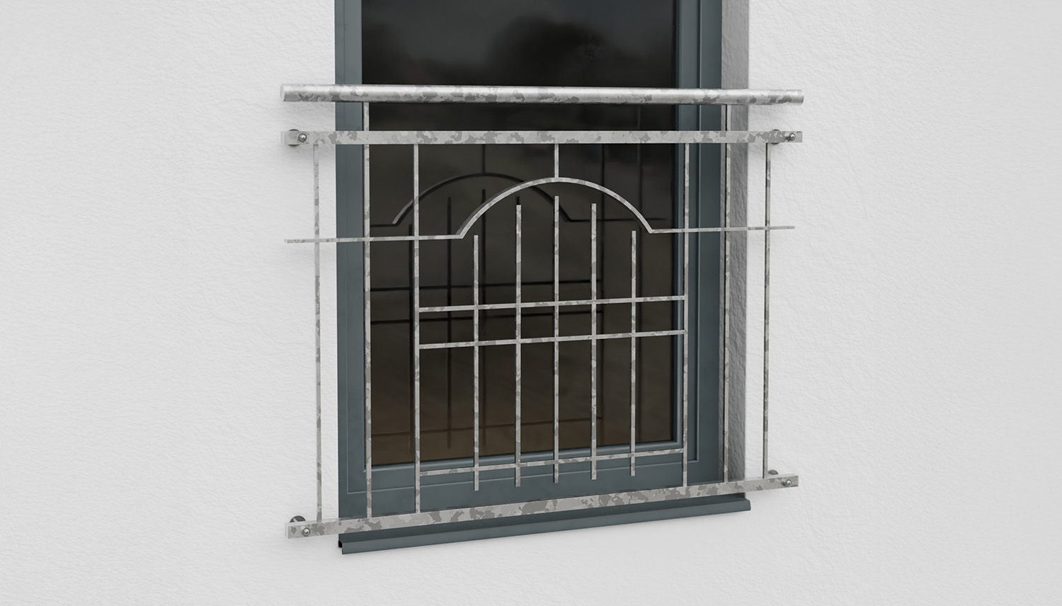 Französischer Balkon verzinkt Modern III Ornament 