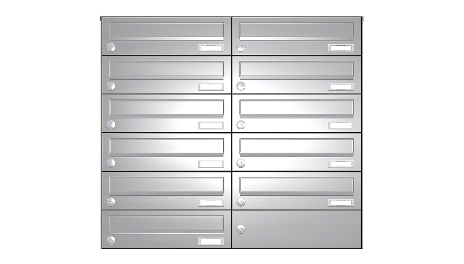 Briefkastenanlage | Aufputz | 11-fach | Waagerecht | Edelstahl
