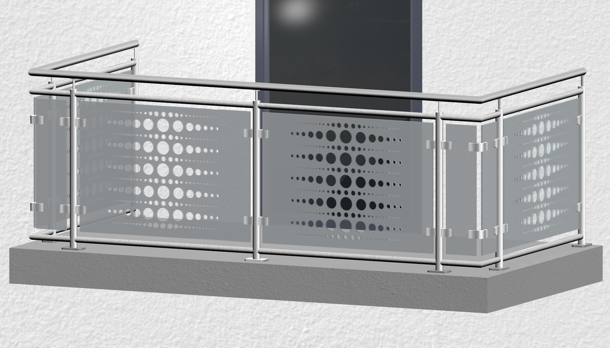 Balkongeländer Edelstahl Designglas PE 2