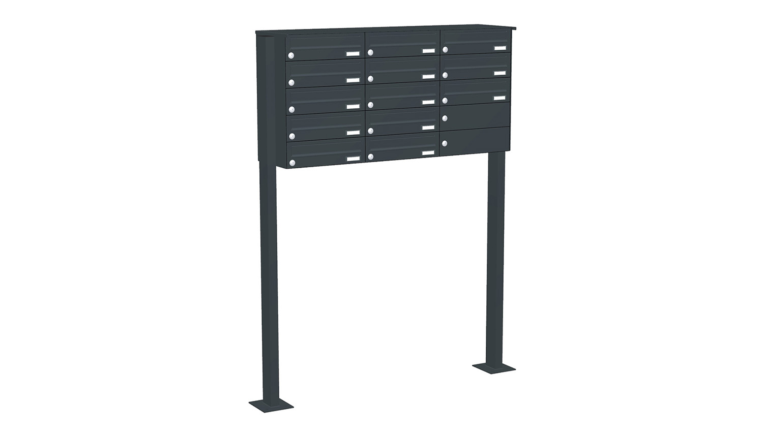 Briefkastenanlage | Freistehend | 13-fach | Waagerecht | Farbe