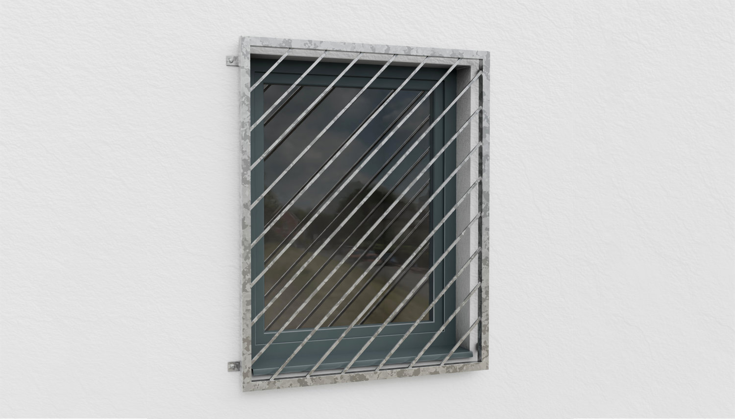 Fenstergitter verzinkt Diagonalstab 1