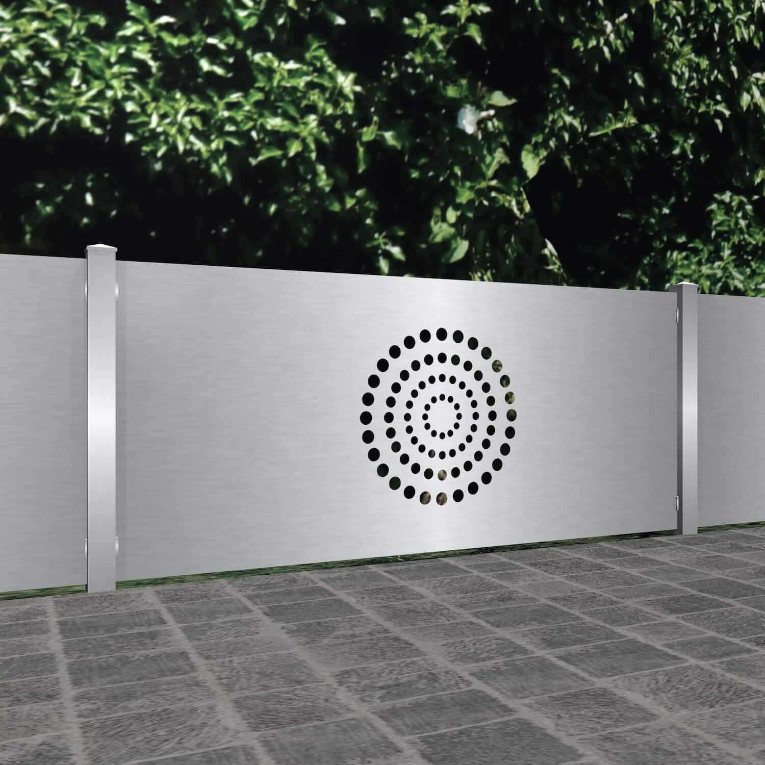 Gartenzaun Edelstahl Laserschnitt Design KR