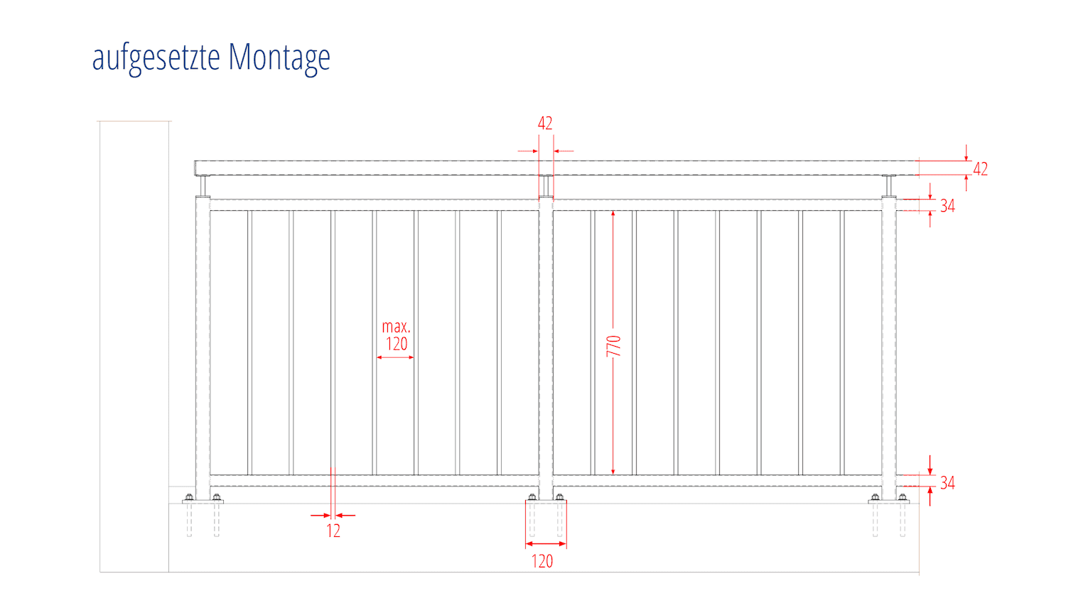 Balkongeländer verzinkt Klingel Ornament 