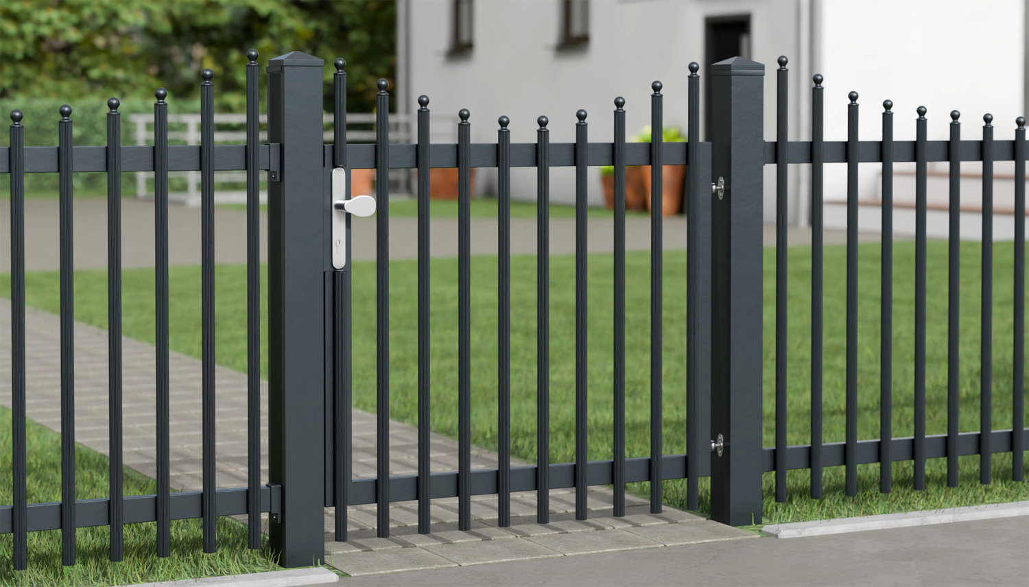 Gartentür Alu 1-flügelig Palisaden Elegant, UB