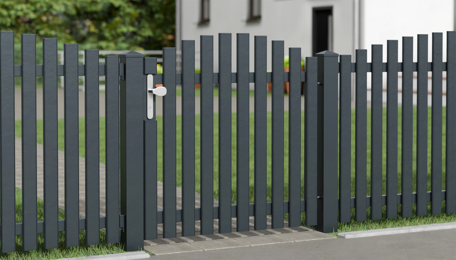 Gartentür Alu 1-flügelig Latten Modern, OB