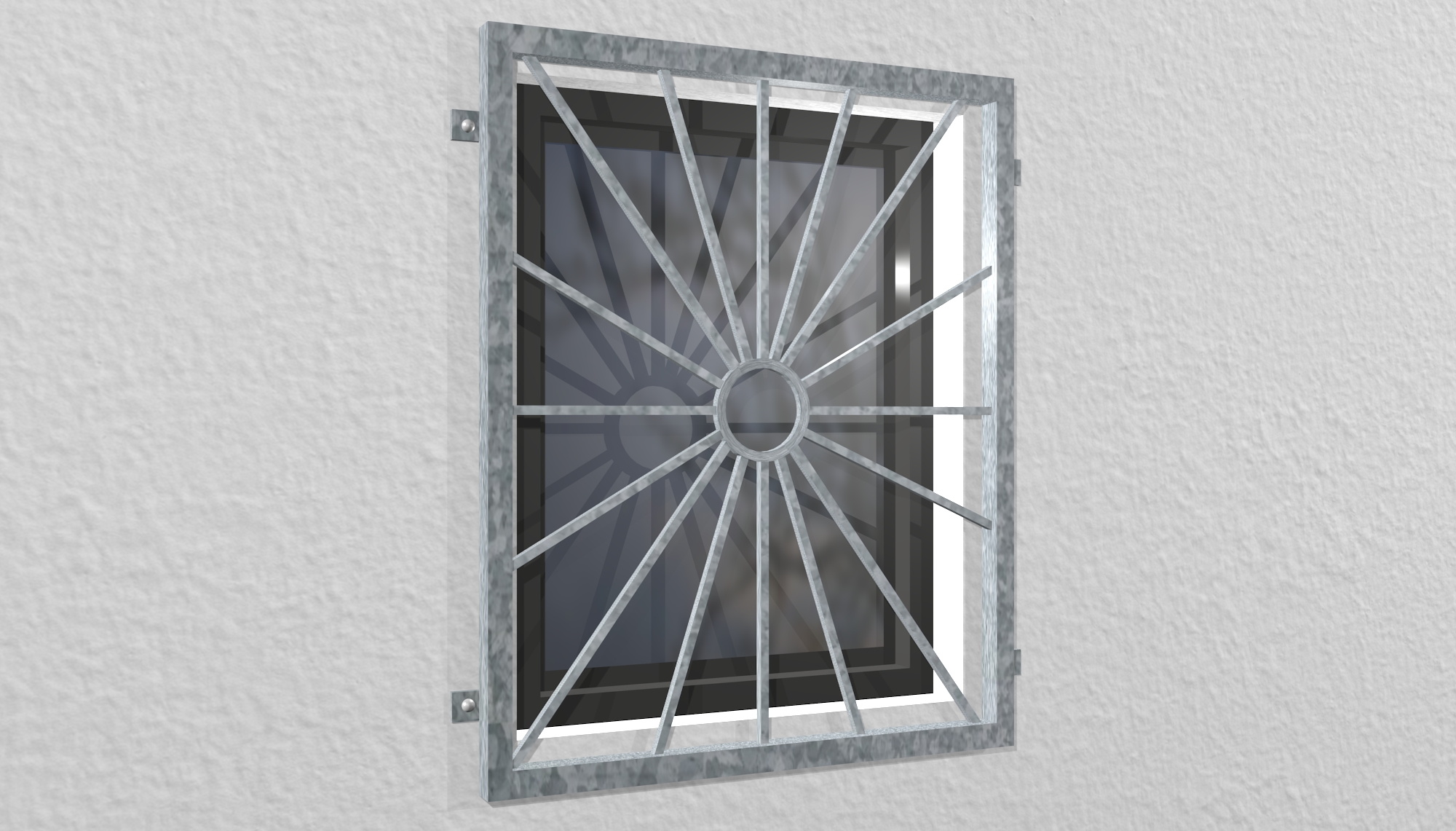 Fenstergitter verzinkt Sonne Kreis
