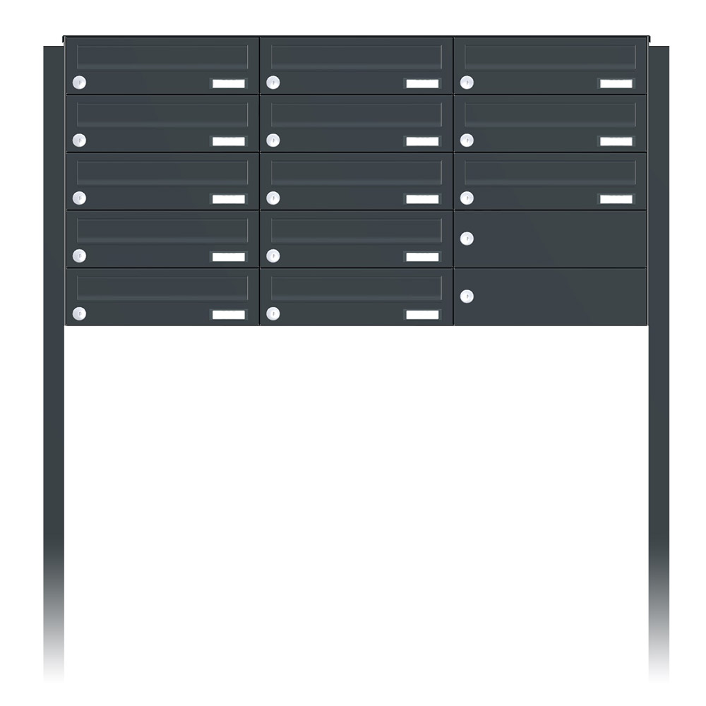 Briefkastenanlage | Freistehend | 13-fach | Waagerecht | Farbe