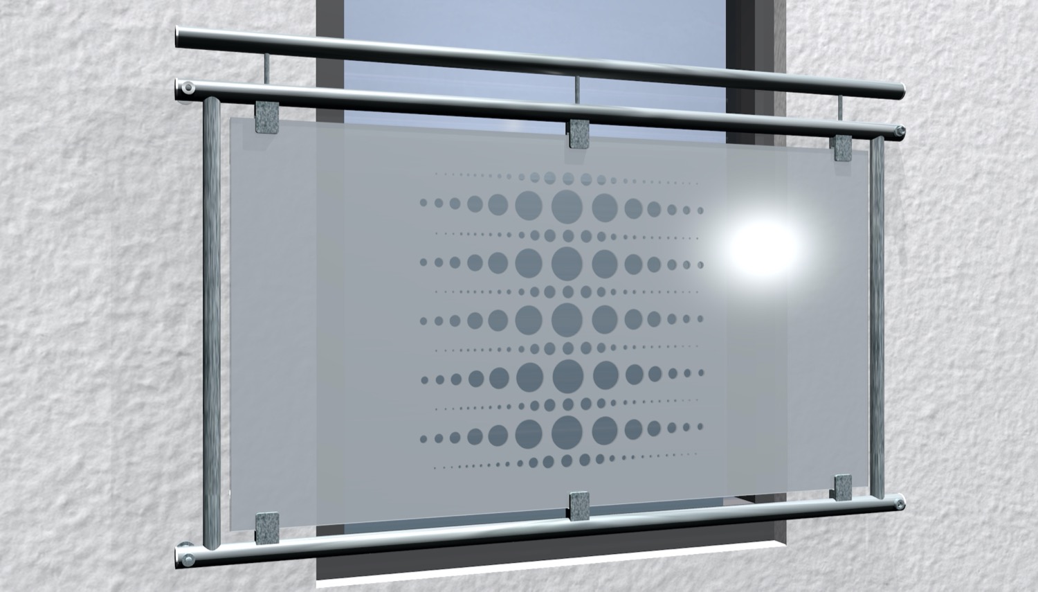 Französischer Balkon verzinkt Designglas PE 2