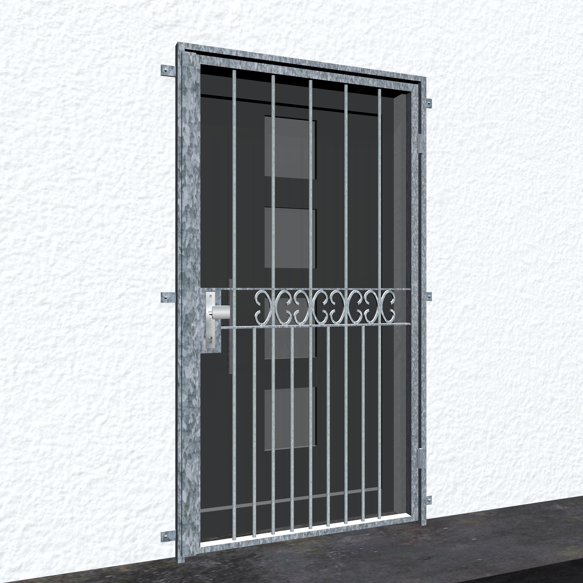 Gittertür verzinkt C-Kringel