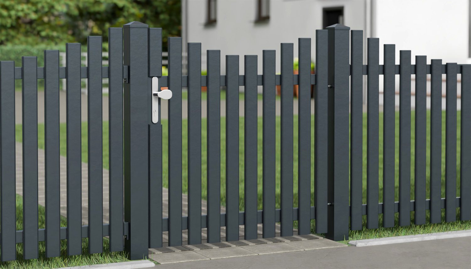 Gartentür Alu 1-flügelig Latten Modern, UB