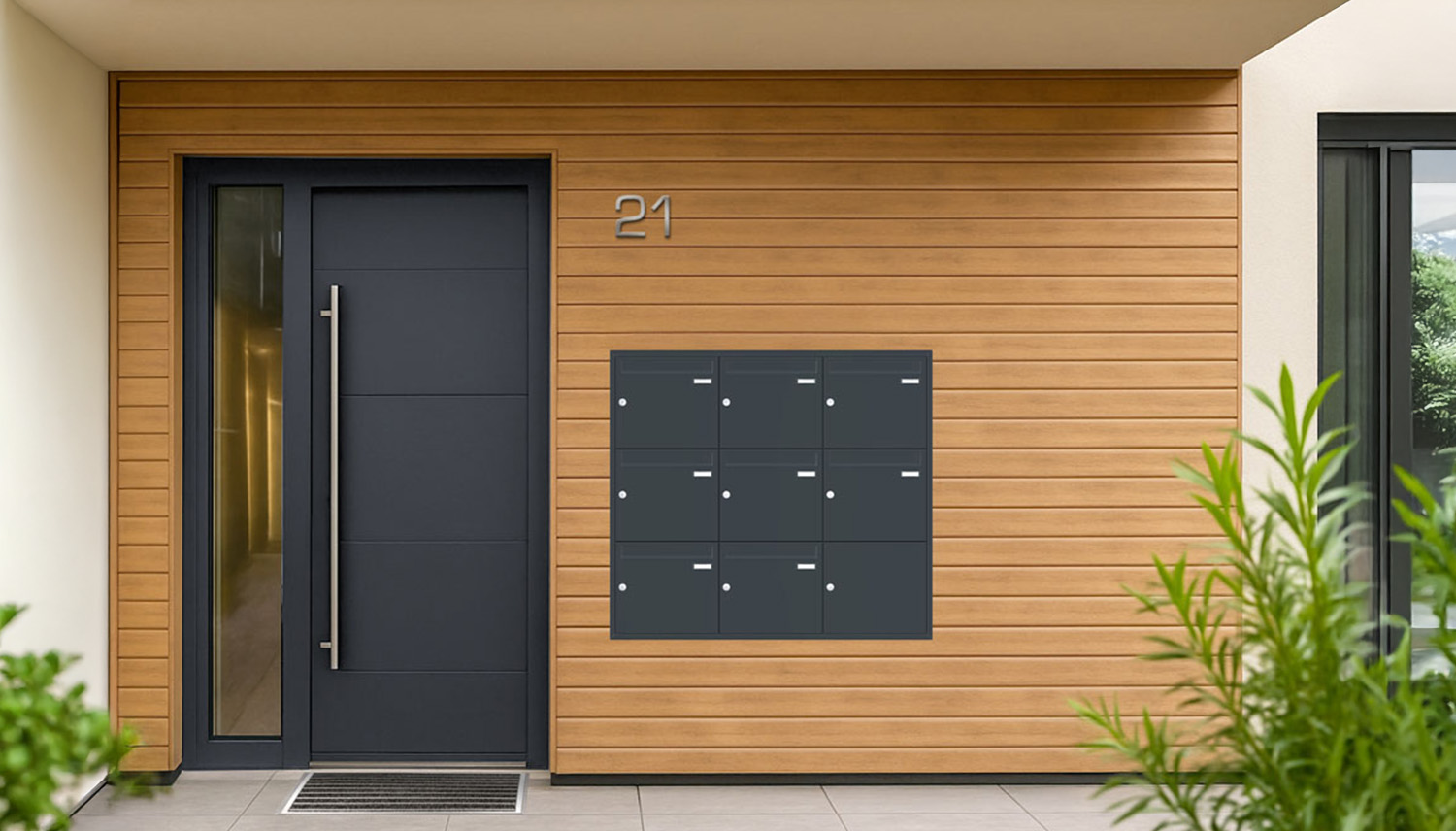 Briefkastenanlage | Unterputz | 8-fach | Senkrecht | Farbe