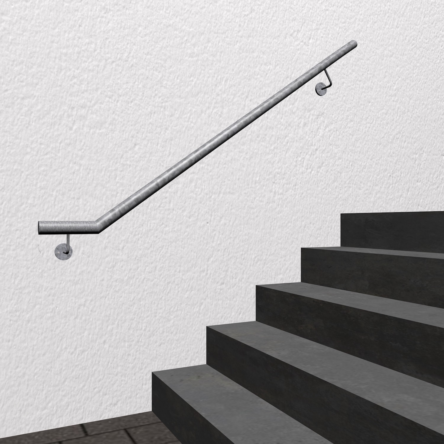 Treppengeländer Handlauf Industriedesign  Stahlrohr galvanisch verzinkt 
