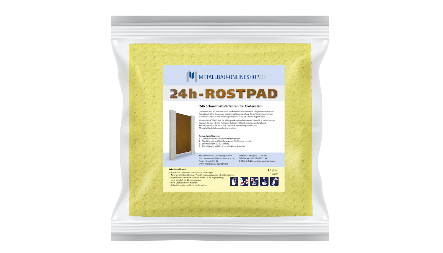 24h-Rostpad für Cortenstahl