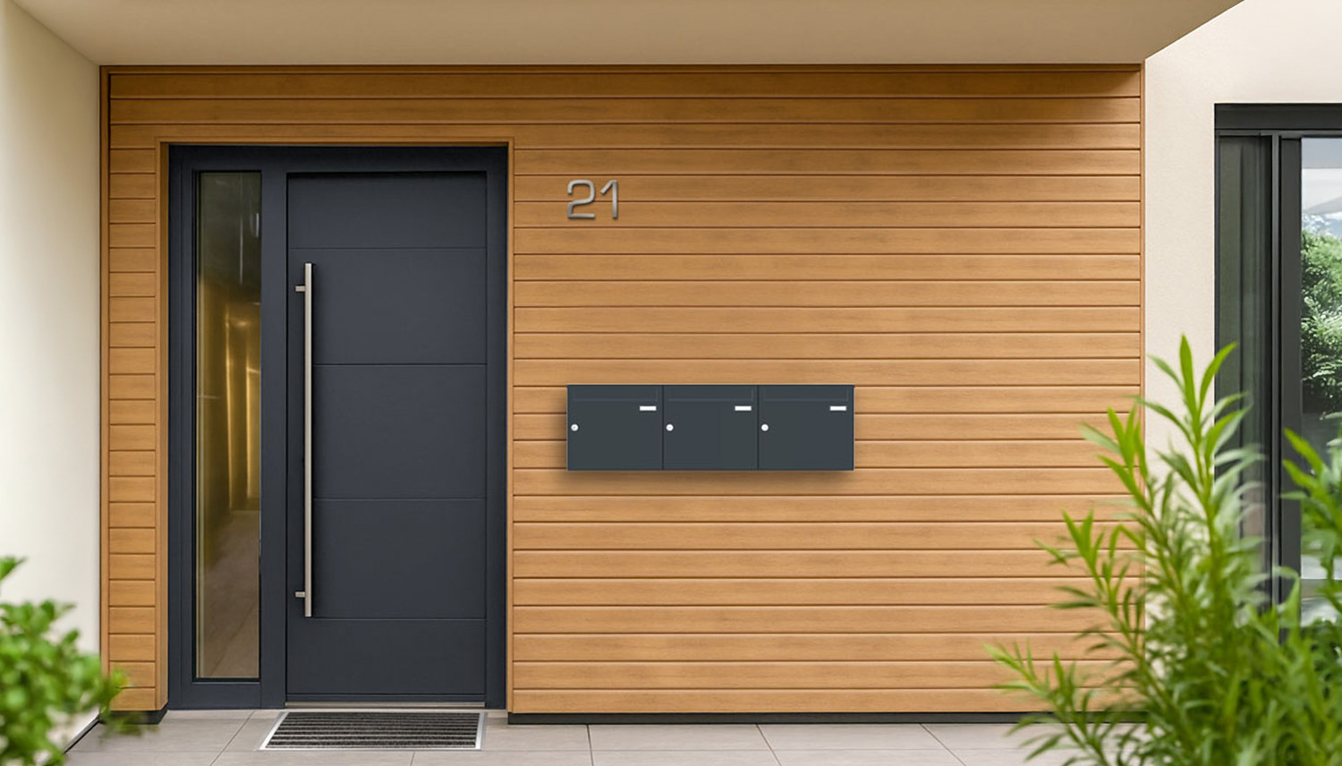 Briefkastenanlage | Aufputz | 3-fach | Senkrecht | Farbe