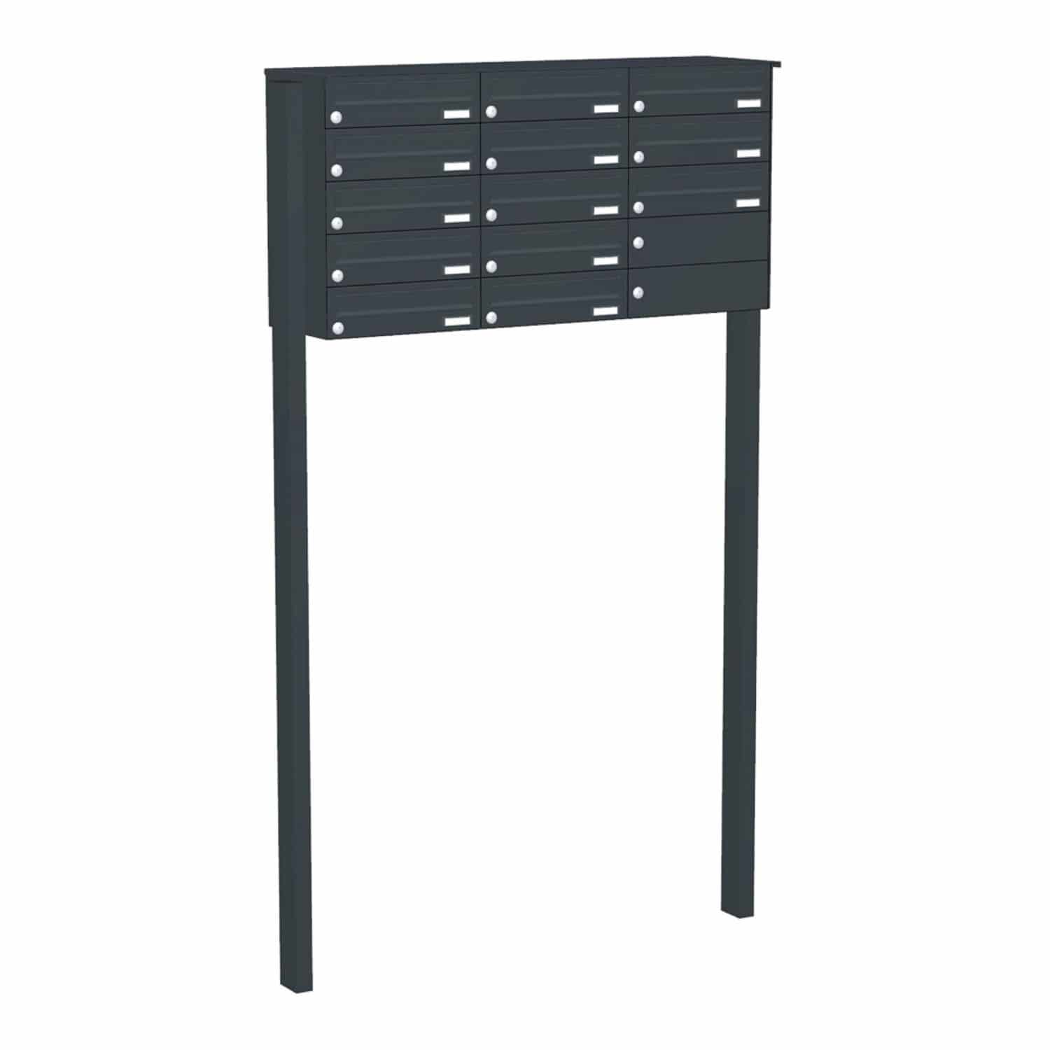 Briefkastenanlage | Freistehend | 13-fach | Waagerecht | Farbe