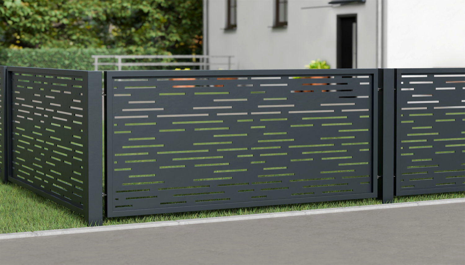 Gartenzaun Alu Laserschnitt Design SF HO