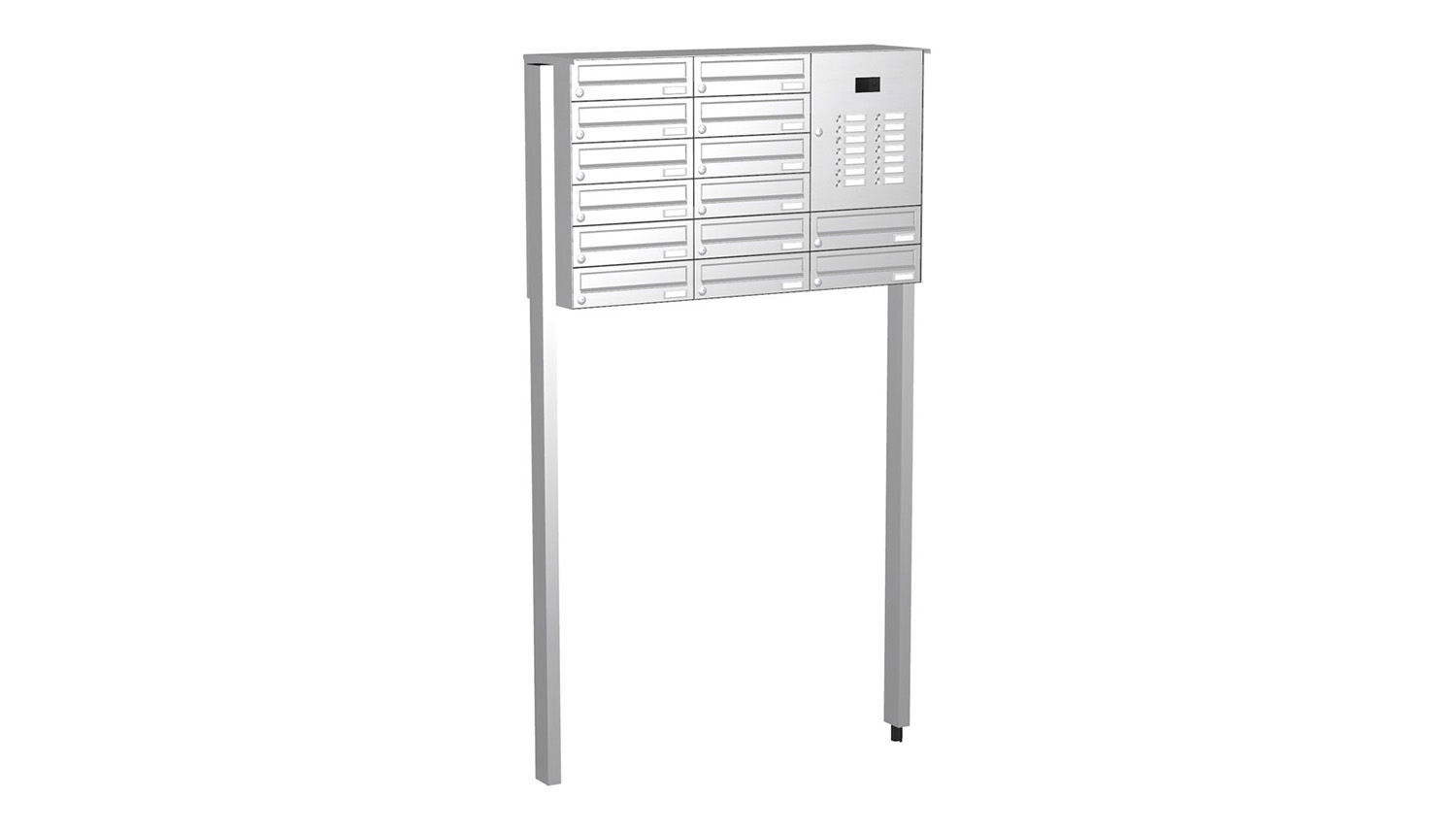 Briefkastenanlage | Freistehend | 14-fach | Waagerecht | Audio | Video | Edelstahl
