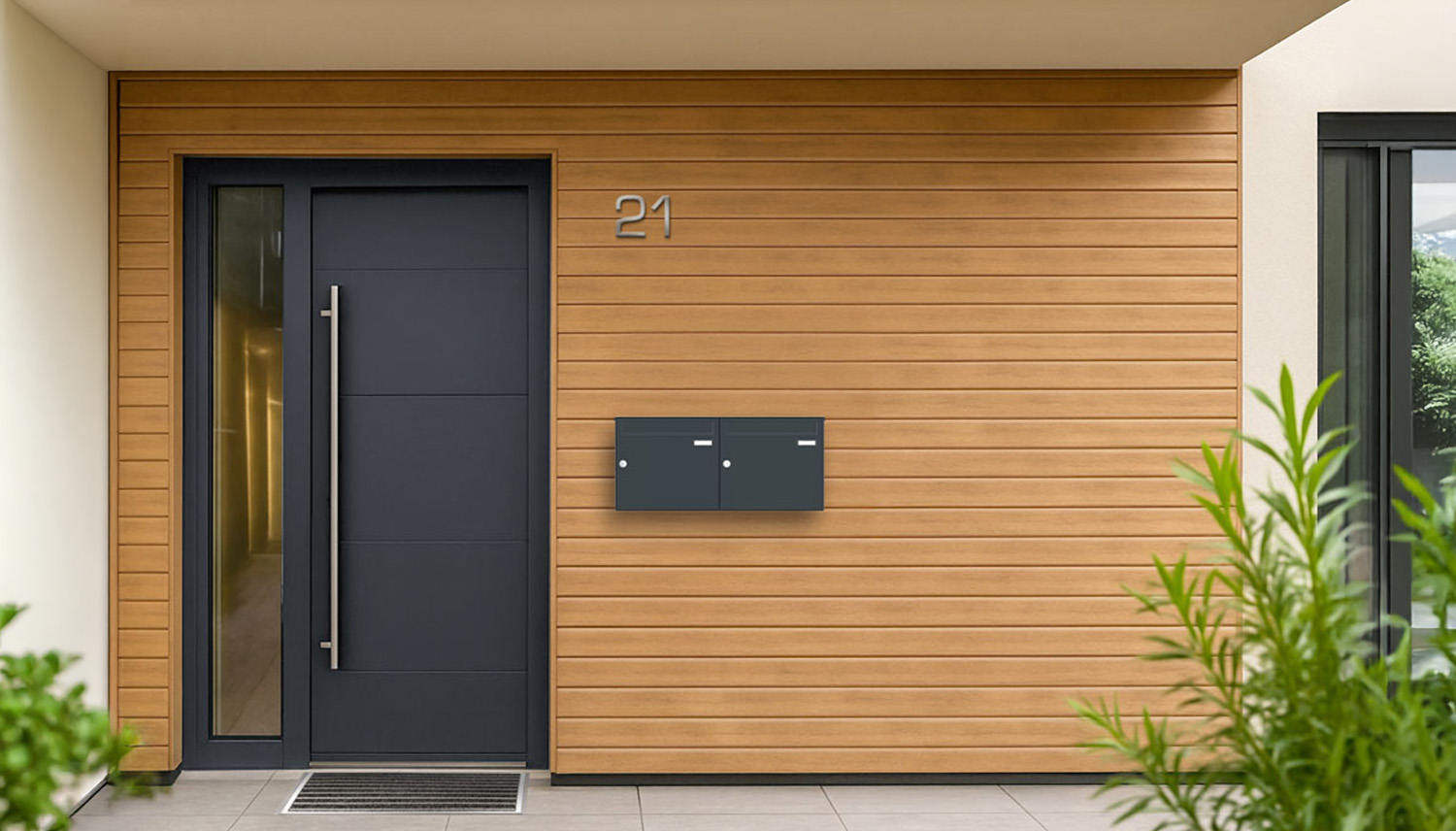 Briefkastenanlage | Aufputz | 2-fach | Senkrecht | Farbe