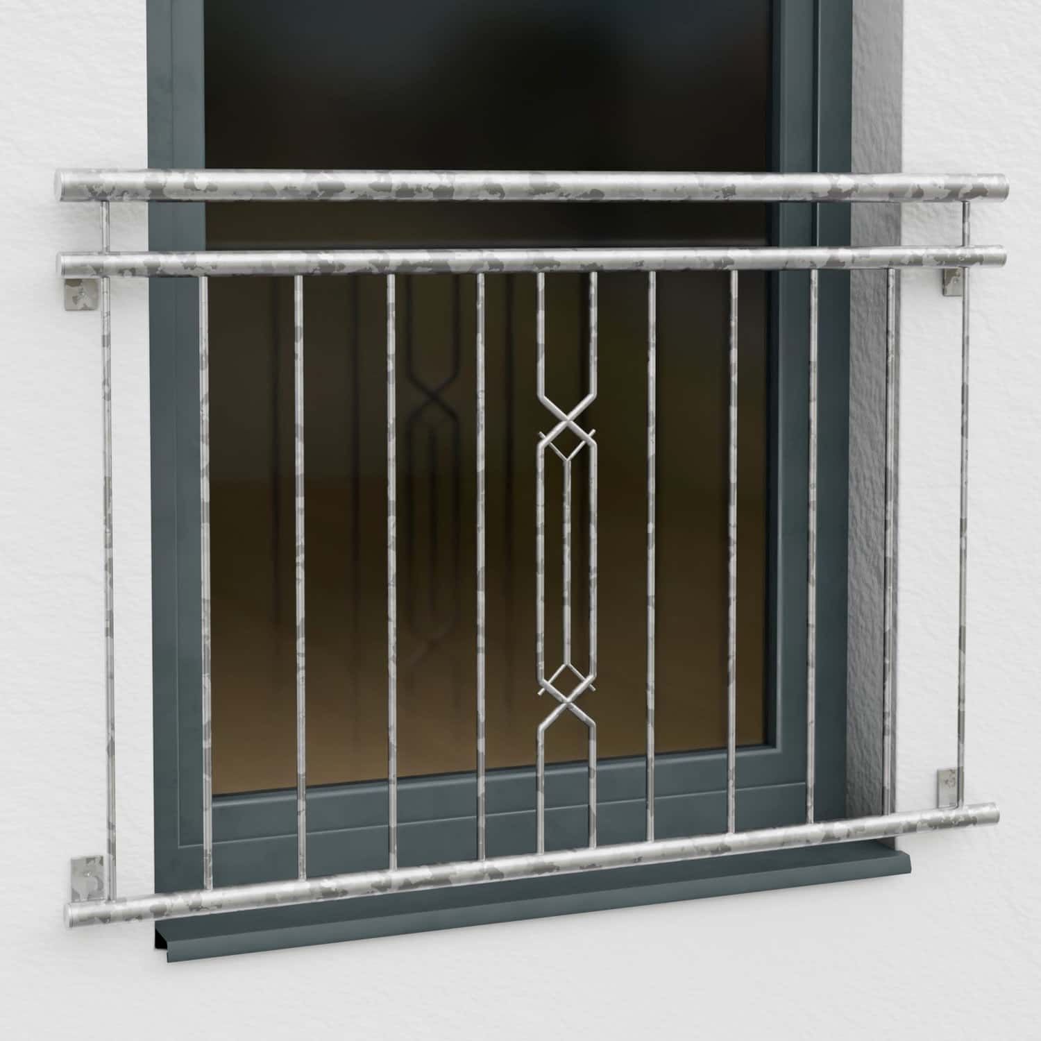 Französischer Balkon verzinkt 6-Eck II Ornament 
