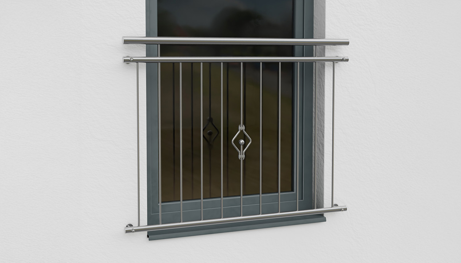 Französischer Balkon Edelstahl Kugel Ornament 