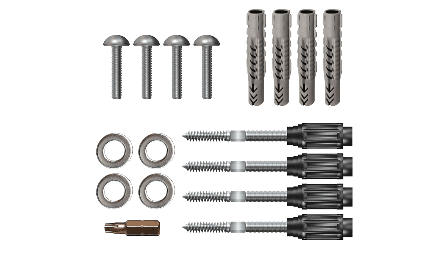 Montageset verzinkt bei Dämmung 80 bis 160 mm 