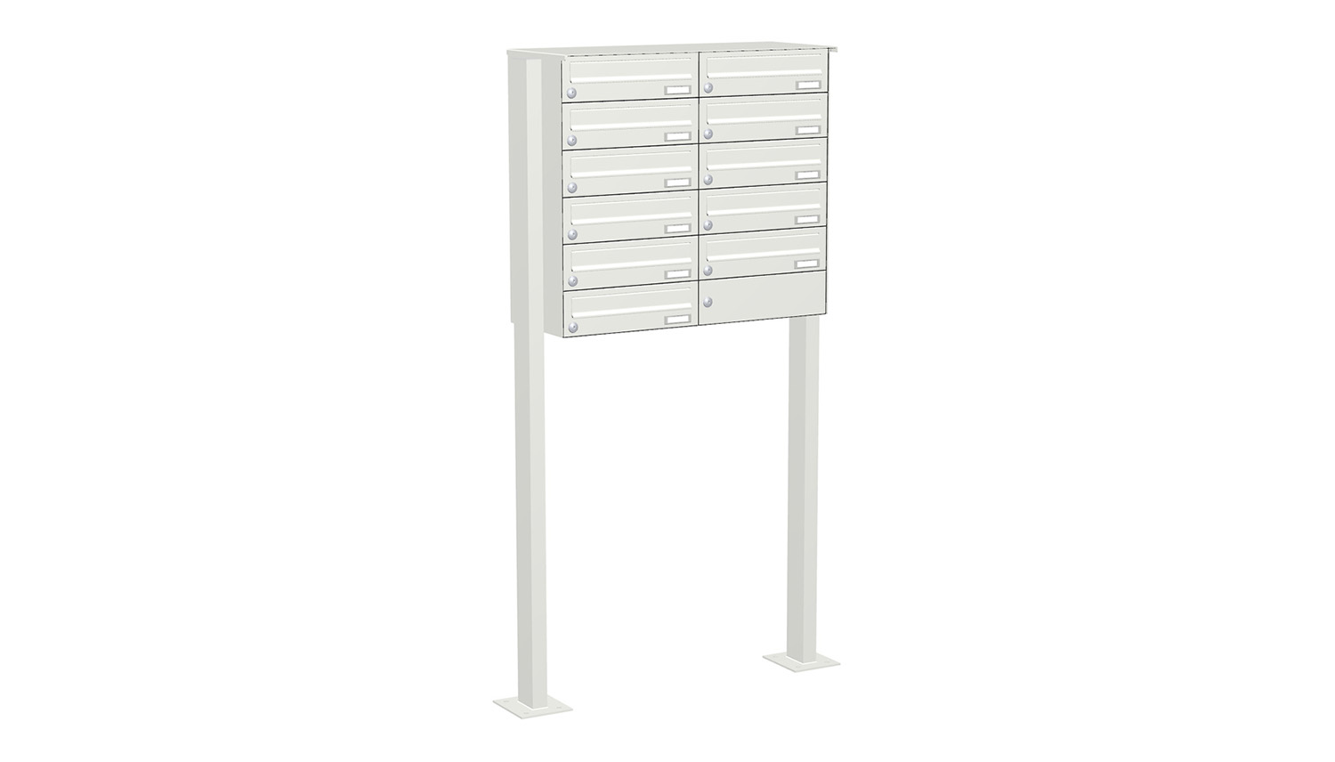 Briefkastenanlage | Freistehend | 11-fach | Waagerecht | Farbe