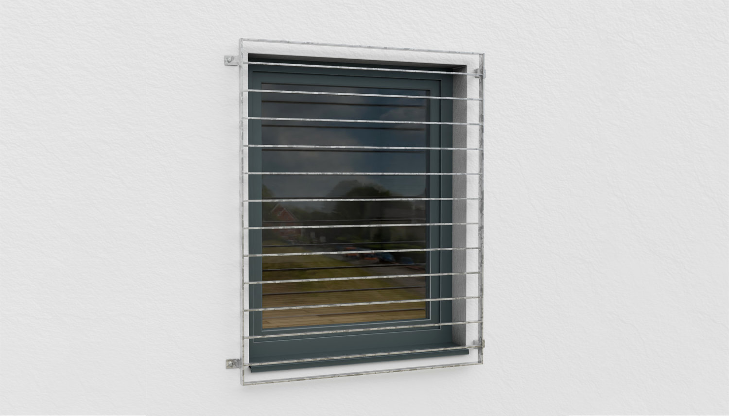 Fenstergitter verzinkt Querstab Flachstahl 