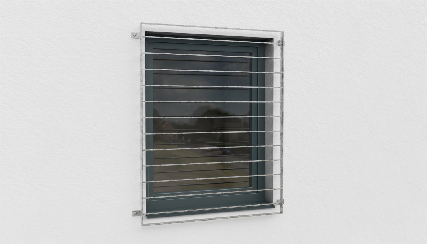 Fenstergitter verzinkt Querstab Flachstahl 