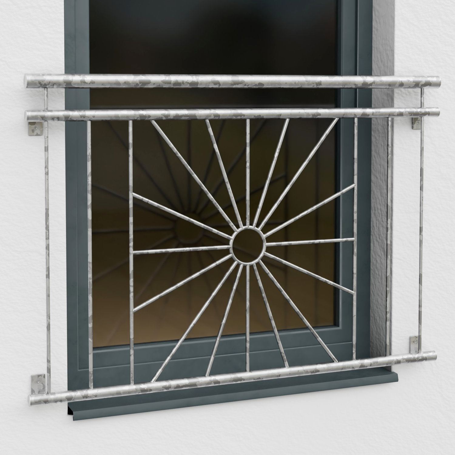 Französischer Balkon verzinkt Sonne Kreis 