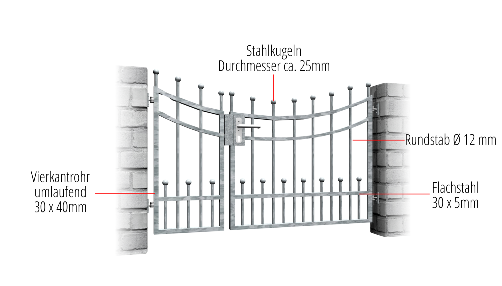 Gartentür verzinkt 2-flügelig Bonn, UB