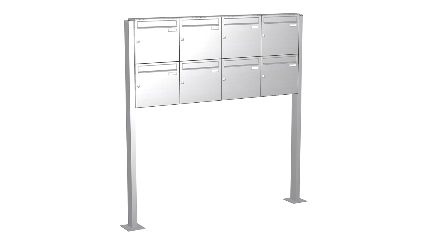 Briefkastenanlage | Freistehend | 8-fach | Senkrecht | Edelstahl