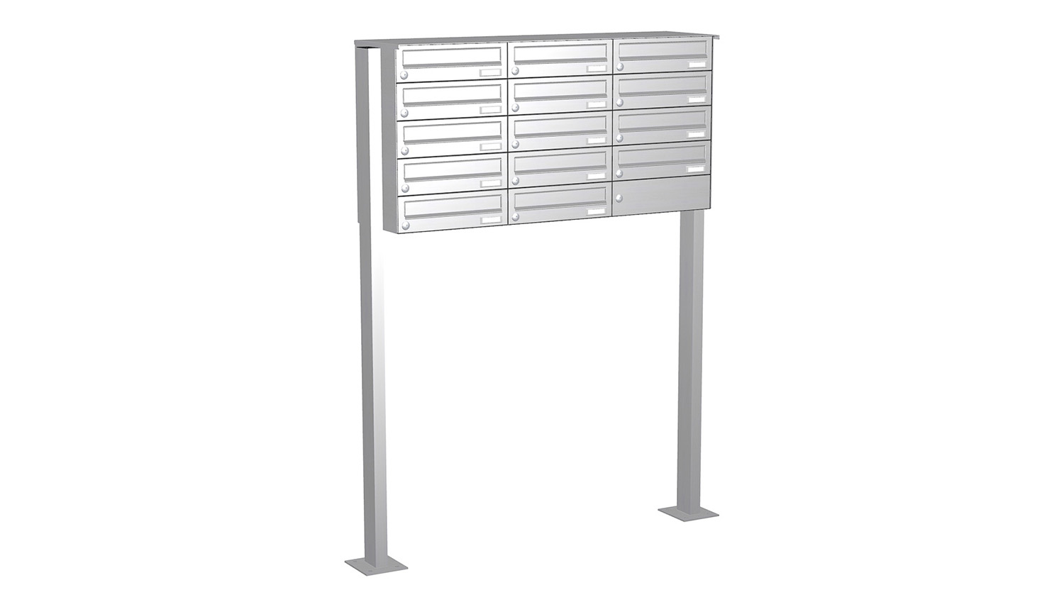 Briefkastenanlage | Freistehend | 14-fach | Waagerecht | Edelstahl