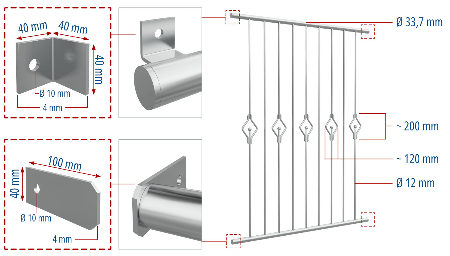 Fenstergitter Edelstahl Schweif 2