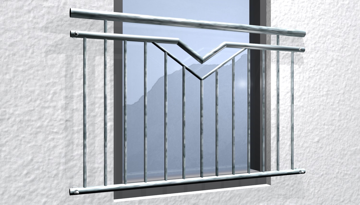 Französischer Balkon verzinkt Doppel-V
