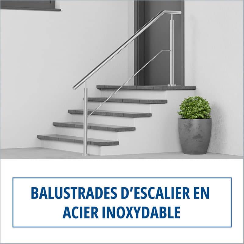 Balustrades d’escalier en acier inoxydable