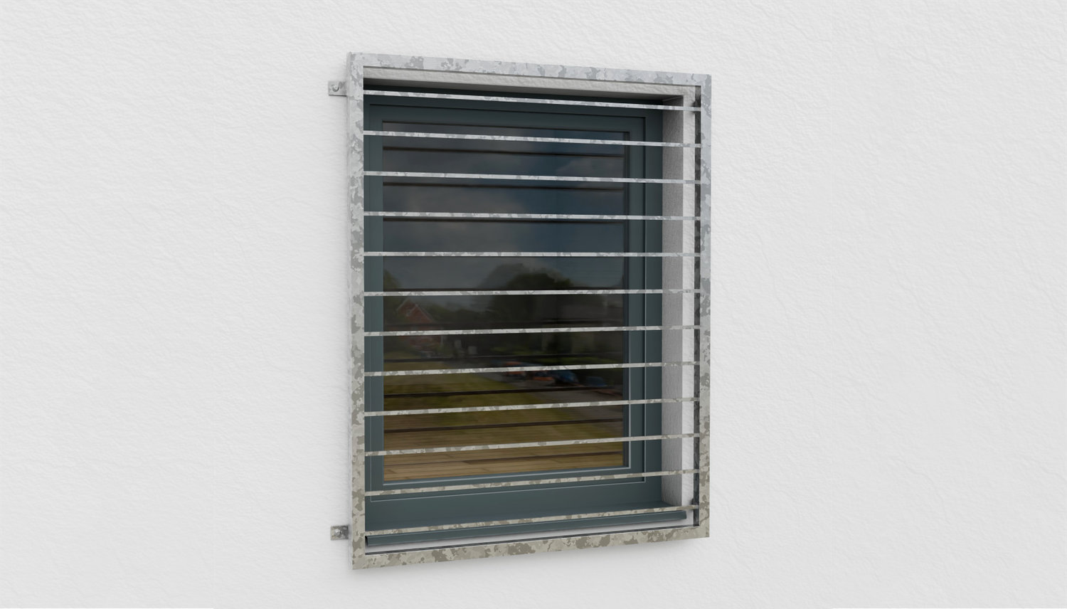 Fenstergitter verzinkt Querstab