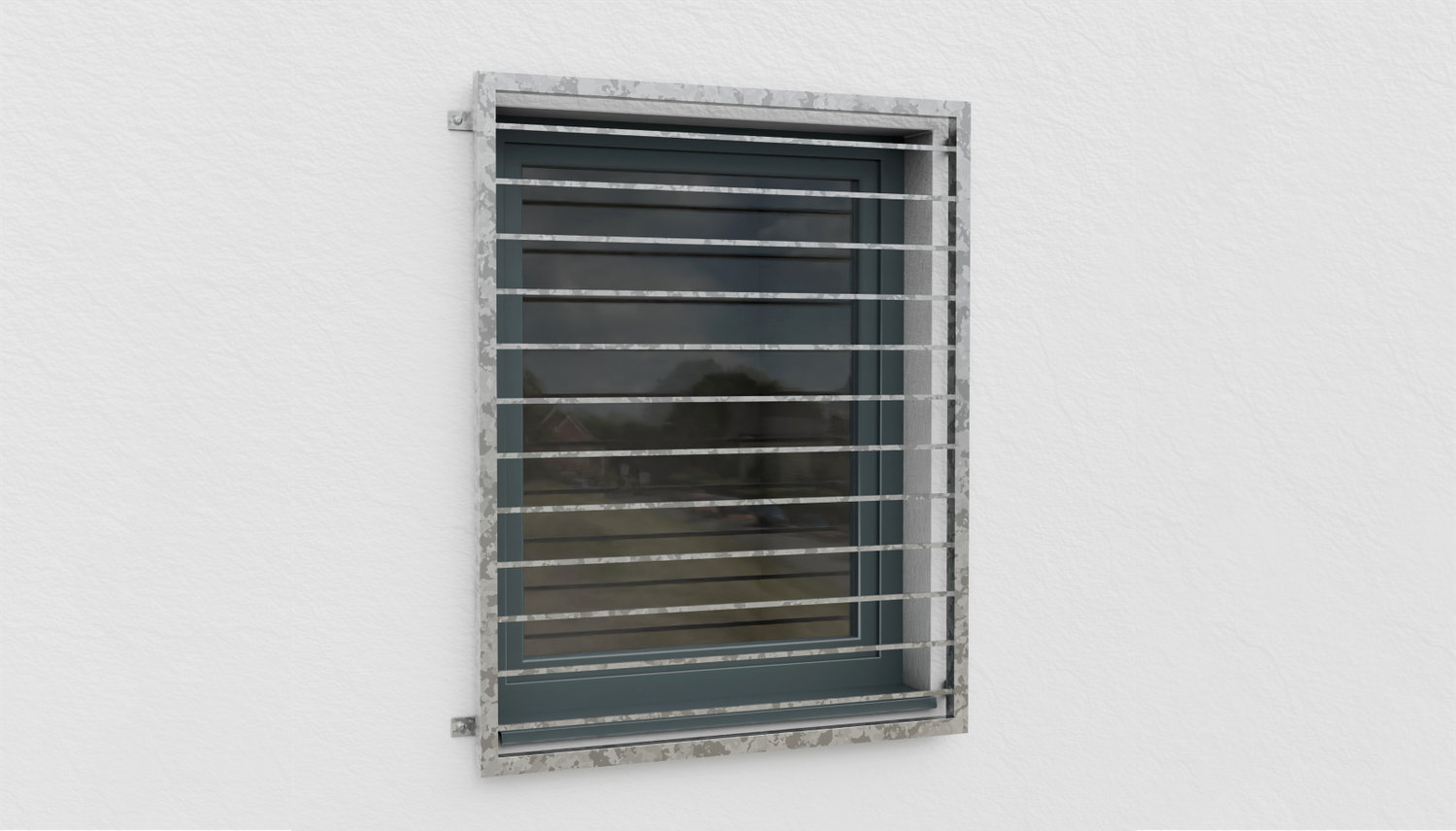 Fenstergitter verzinkt Querstab