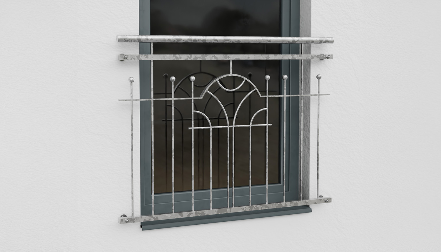 Französischer Balkon verzinkt Modern II Ornament 