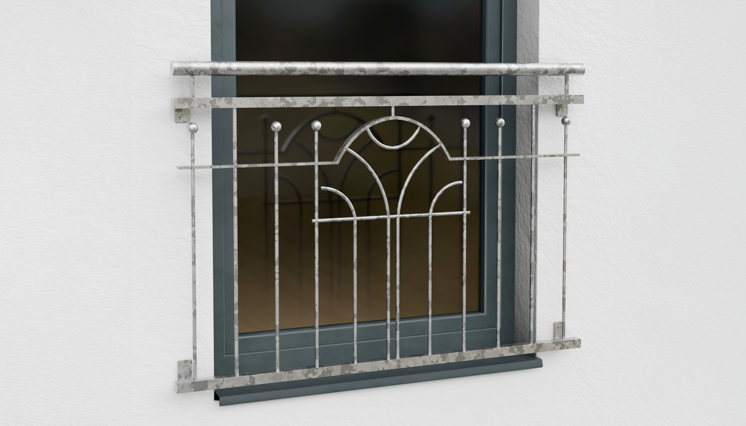 Französischer Balkon verzinkt Modern II Ornament 